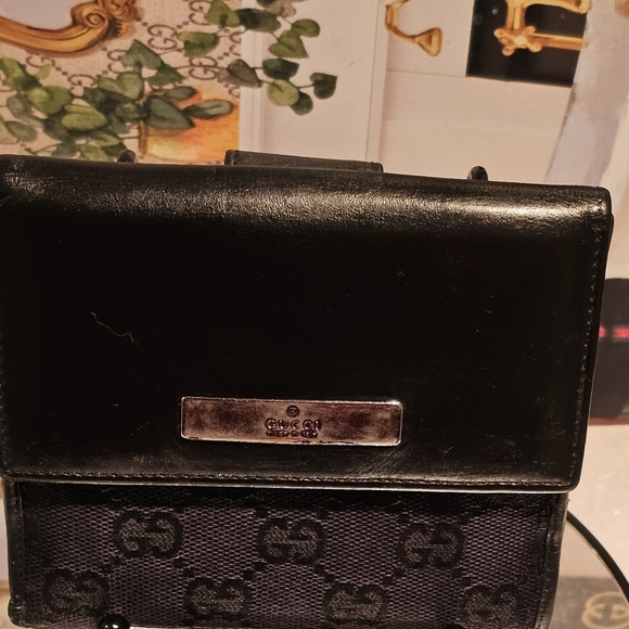 Gucci Guccissima Compact Canvas/Leather Black Wallet - Picture 3 of 11